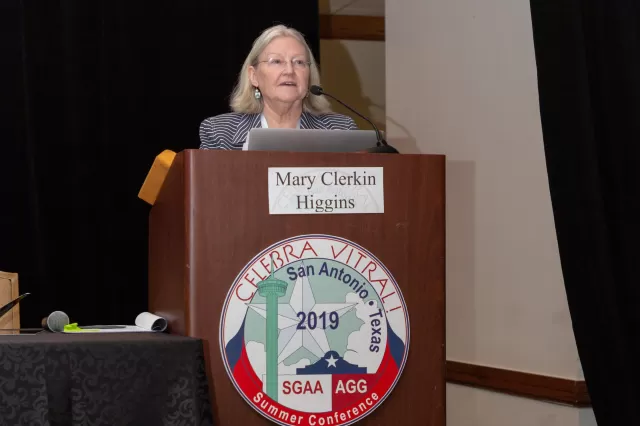 Mary Clerkin Higgins Speaking at the 2019 Conference - Photo Credit: Kyle J. Mickelson